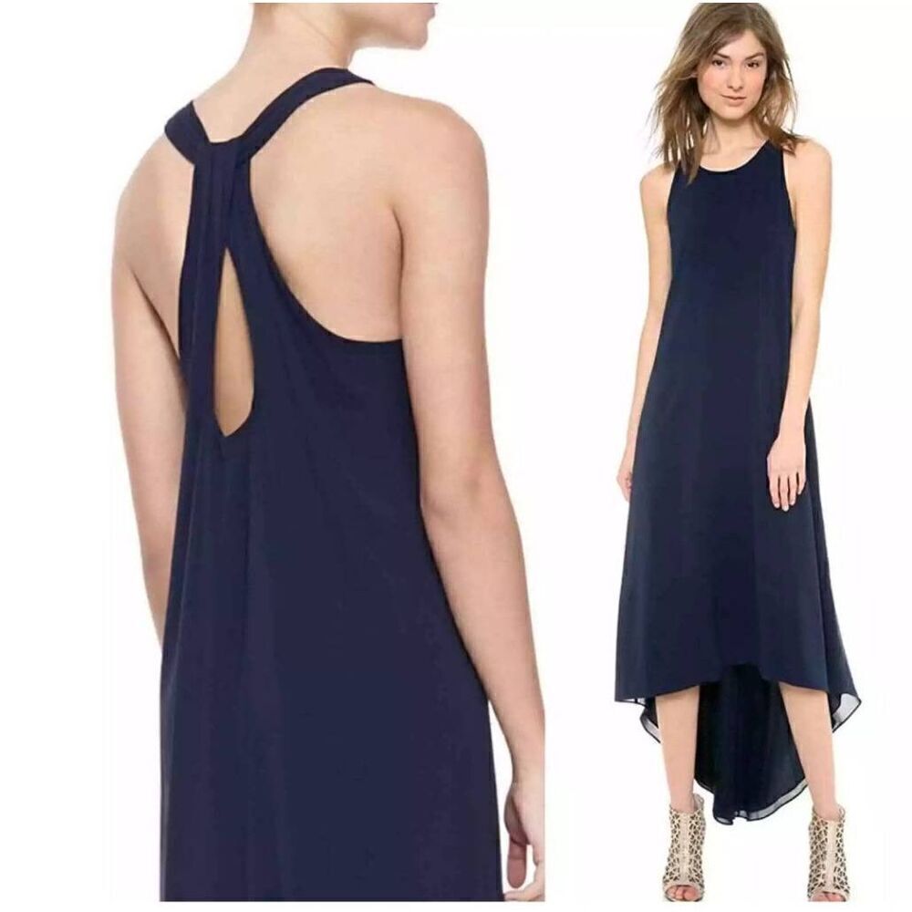 Alice + Olivia Silk Maxi Dress Keyhole Blue Size XS - Picture 2 of 6